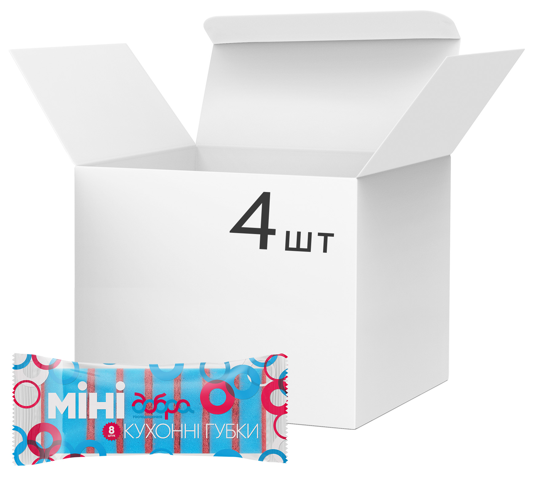 Набір губок кухонних ДОБРА ГОСПОДАРОЧКА Міні 8 шт (4820086522397)